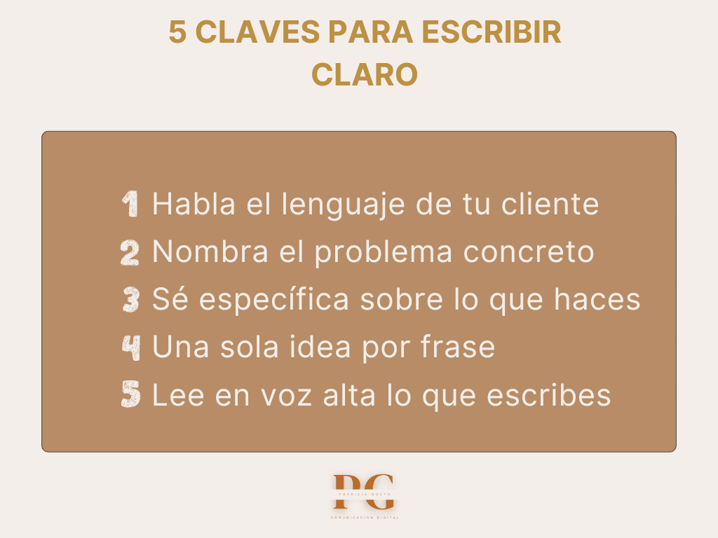 cinco claves para escribir claro en tu negocio
